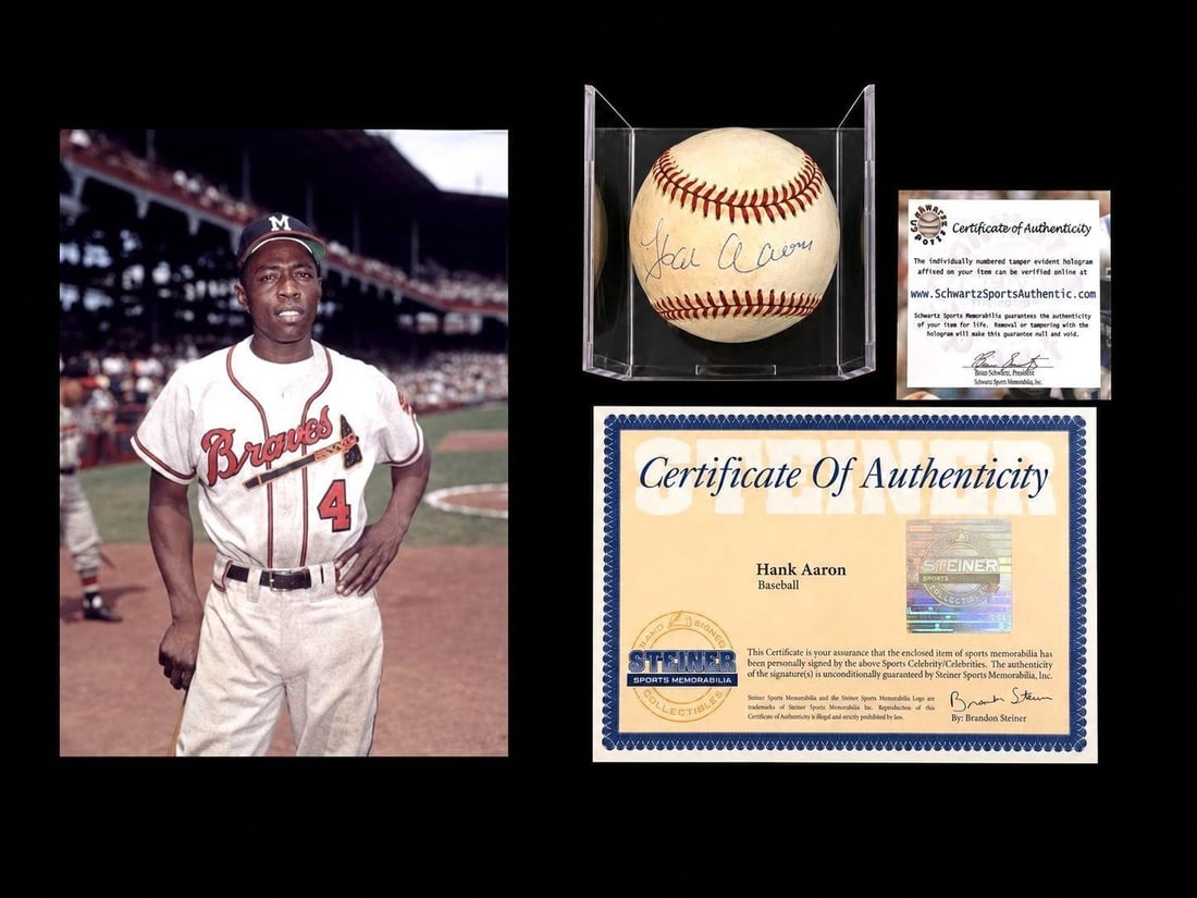 Hank Aaron Signed ONL MLB Baseball (2 COA's) (1 of 4)