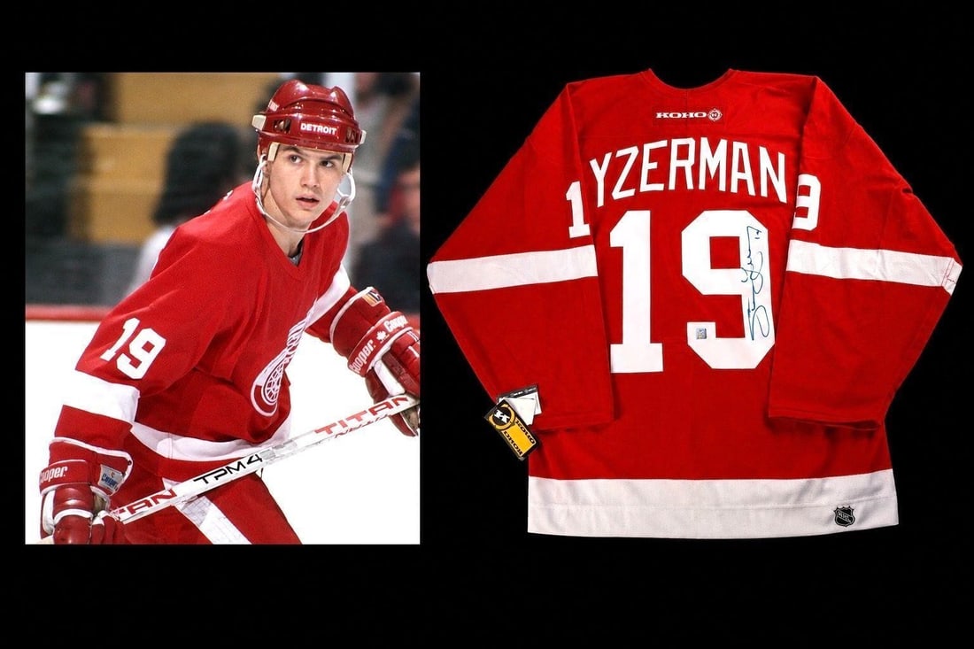 Steve Yzerman Signed Red Wings NHL Jersey (COA) (1 of 6)