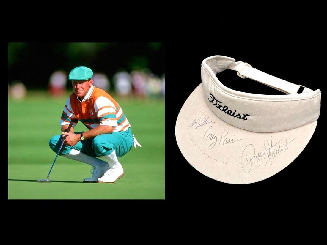 Payne Stewart Signed Titleist Golf Visor (3 Autos) (1 of 4)