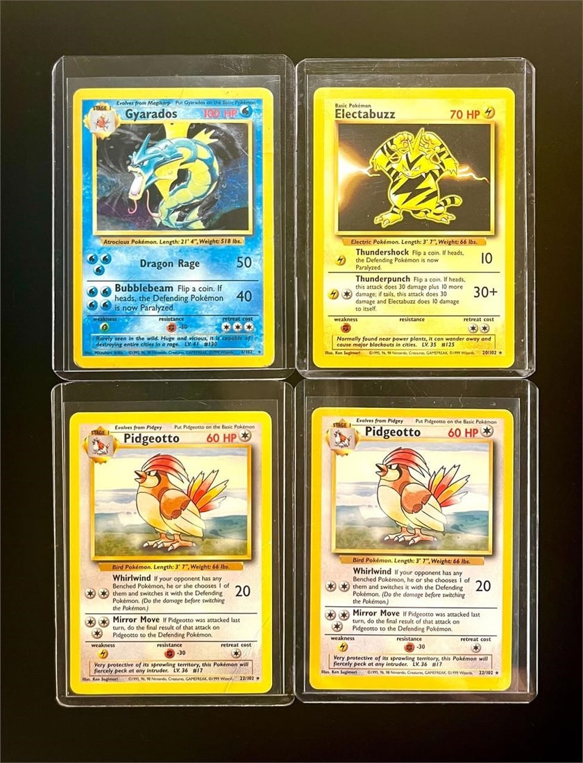 1999 Pokemon Game Base Set Unlimited Cards (4) (1 of 2)
