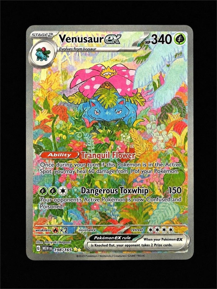 2023 Pokemon Mew EN #198 Venusaur ex SIR: 2023 Pokemon Mew EN-151 Scarlet & Violet 151 #198 Venusaur ex Special Illustration Rare Pokemon Trading Card. One of the premier chase cards from the immensely popular Scarlet and Violet 151 expansion