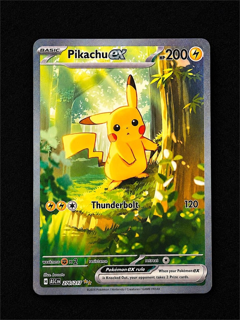 2026 Pokemon ASC EN #276 Pikachu ex SIR: 2026 Pokemon Ascended Heroes #276 Pikachu ex Special Illustration Rare Pokemon Trading Card. One of the premier chase cards from the highly acclaimed 2026 Ascended Heroes expansion, the Pikachu ex Spe