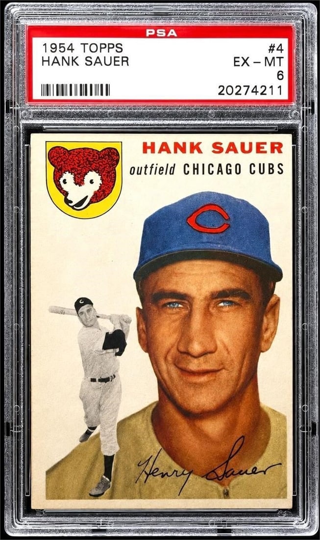 1954 Topps #4 Hank Sauer (PSA 6) (1 of 2)