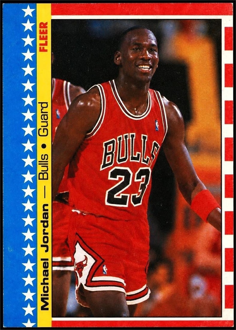1987 Fleer Sticker #2 Michael Jordan (1 of 2)