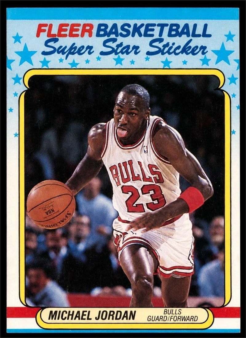 1988 Fleer Sticker #7 Michael Jordan (1 of 2)