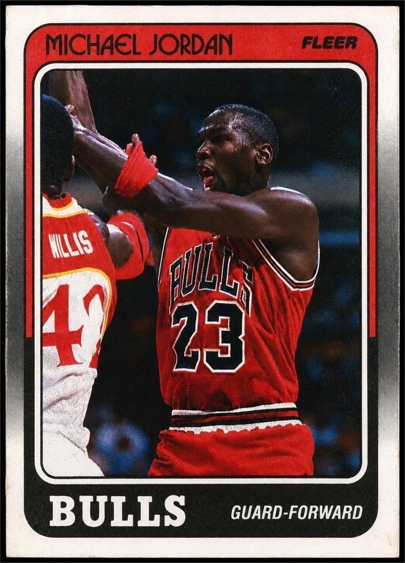 1988 Fleer #17 Michael Jordan: 1988 Fleer #17 Michael Jordan NBA Basketball Trading Card. A highly desirable early career issue of the Chicago Bulls legend from one of Fleer's classic late 1980s basketball releases. Arriving only t