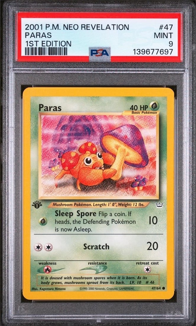 2001 P.M. Neo Revelation #47 Paras 1st Ed. (PSA 9) (1 of 2)