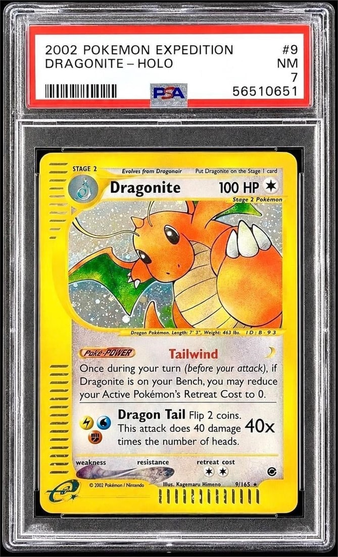2002 Pokemon Expedition #9 Dragonite Holo (PSA 7) (1 of 2)