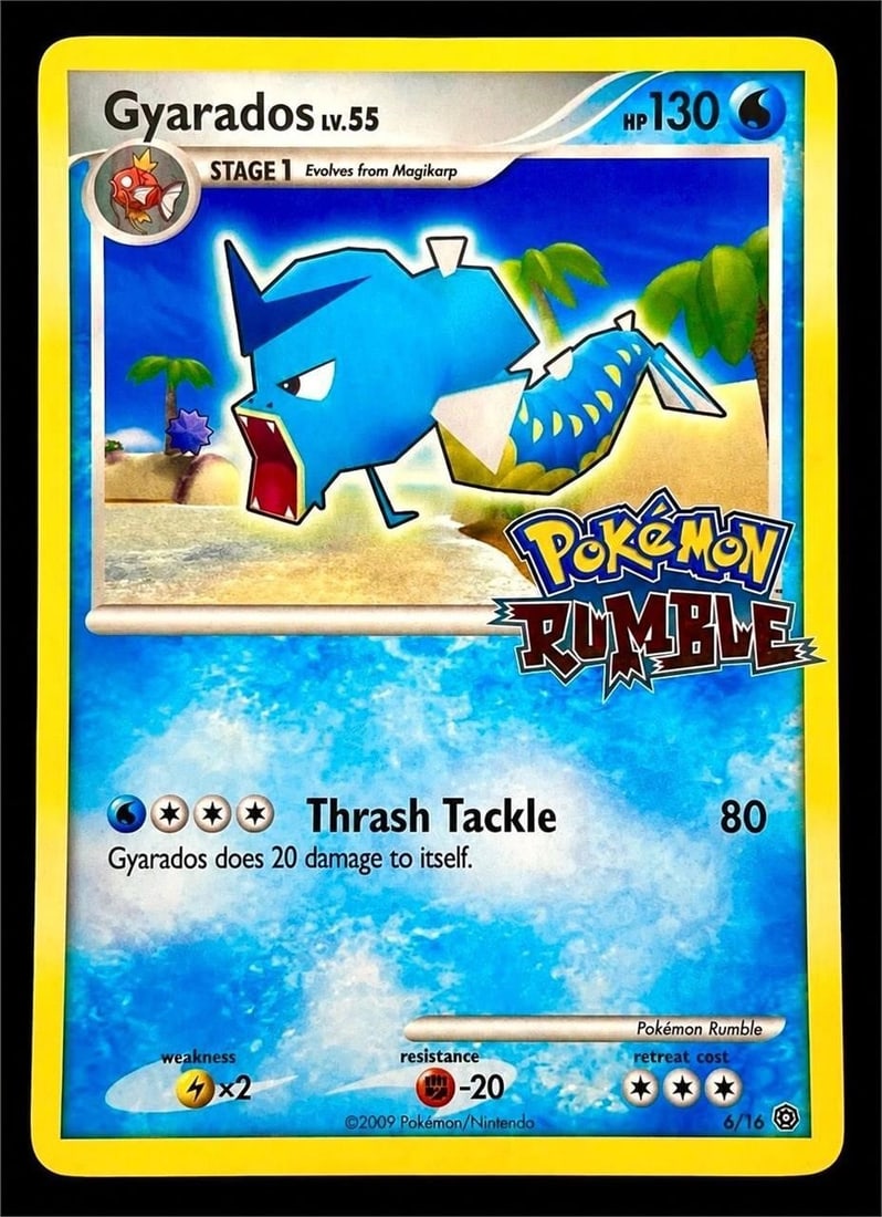 2009 Pokemon Rumble #6 Gyarados: 2009 Pokemon Rumble #6 Gyarados Pokemon Trading Card. A wonderfully distinctive release featuring one of the most recognizable and enduringly popular Pokemon from the original 151. The Pokemon Rumble 