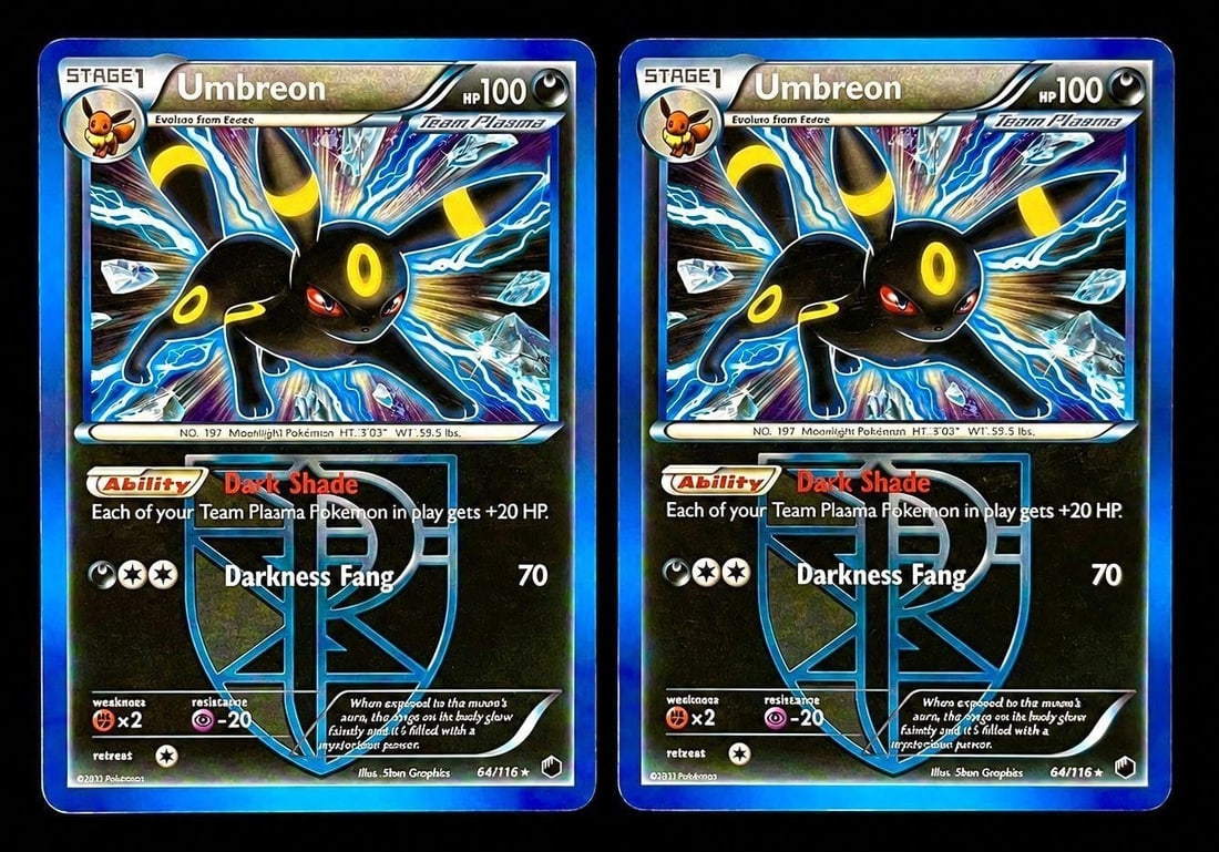 2013 Pokemon B & W Plasma Freeze #64 Umbreon (2): 2013 Pokemon Black & White Plasma Freeze #64 Umbreon Pokemon Trading Cards (2 Cards Total). Bringing together two examples of one of the most beloved Eeveelutions from the memorable Black & White era.