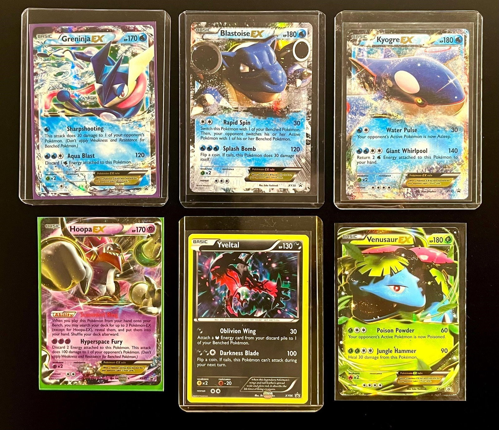 2015 Pokemon XY Black Star Promo Cards (6): 2015 Pokemon XY Black Star Promo Pokemon Trading Cards (6 Cards Total). Includes: 2014 Pokemon XY #XY20 Greninja EX Black Star Promo, 2014 Pokemon XY #XY06 Yveltal EX Black Star Promo, 2014 Pokemon XY