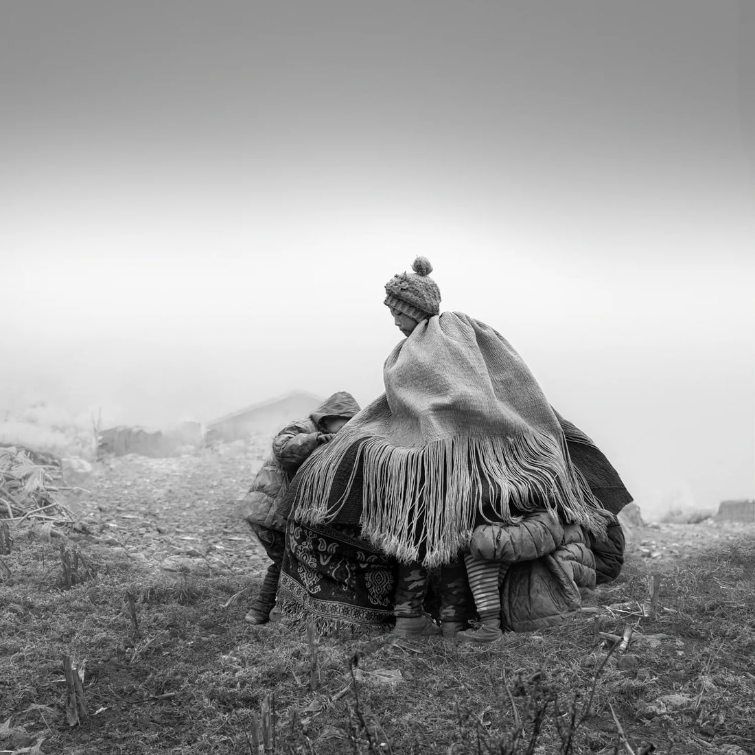Yi Children at Play: Creation Date: 2017 Location: Meigu County, Daliang Mountains, China Medium: Mulberry Bark Paper(Intangible Cultural Heritage) Technique: Epson fine art giclee print Edition: 1/10 + AP Mounting: Teak