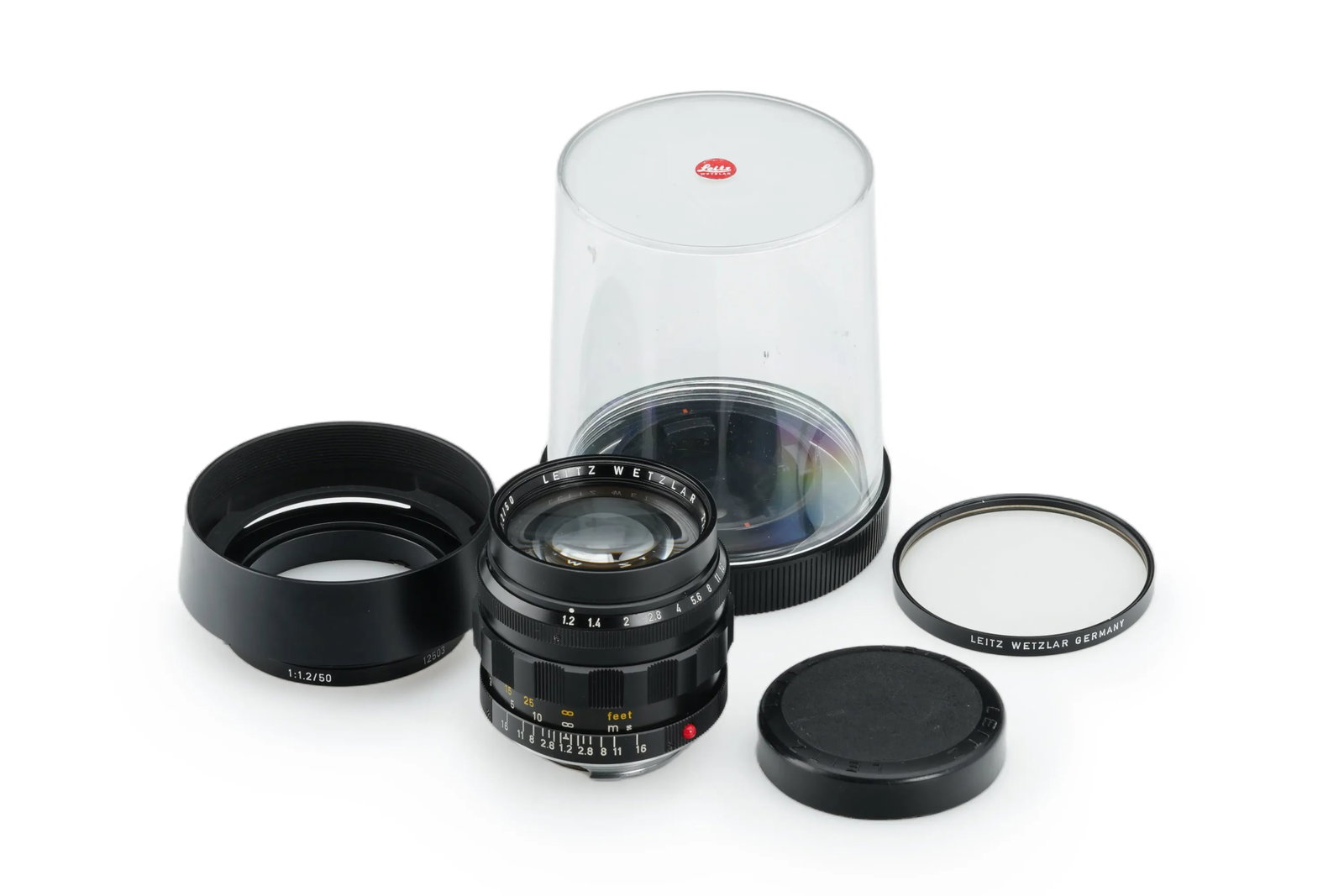 Leica Noctilux 1.2/50mm 11820: A landmark in optical history, this Noctilux 1.2/50mm was the first 50mm lens in the world to incorporate an aspherical element upon its introduction in 1966. With a total production of only