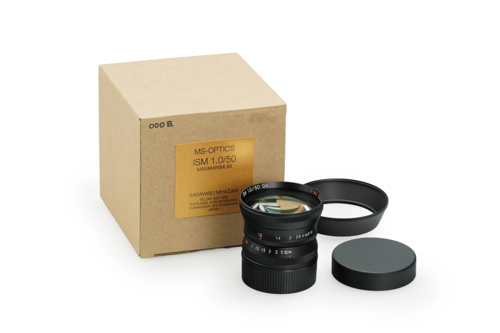 MS-Optics f. Leica M ISM 1.0/50mm Black Prototype: Designed and hand-assembled in Japan by Miyazaki Sadayasu, this rare black prototype of the ISM 1/50mm achieves remarkable f/1.0 speed within an incredibly compact housing, standing as a landmark of m
