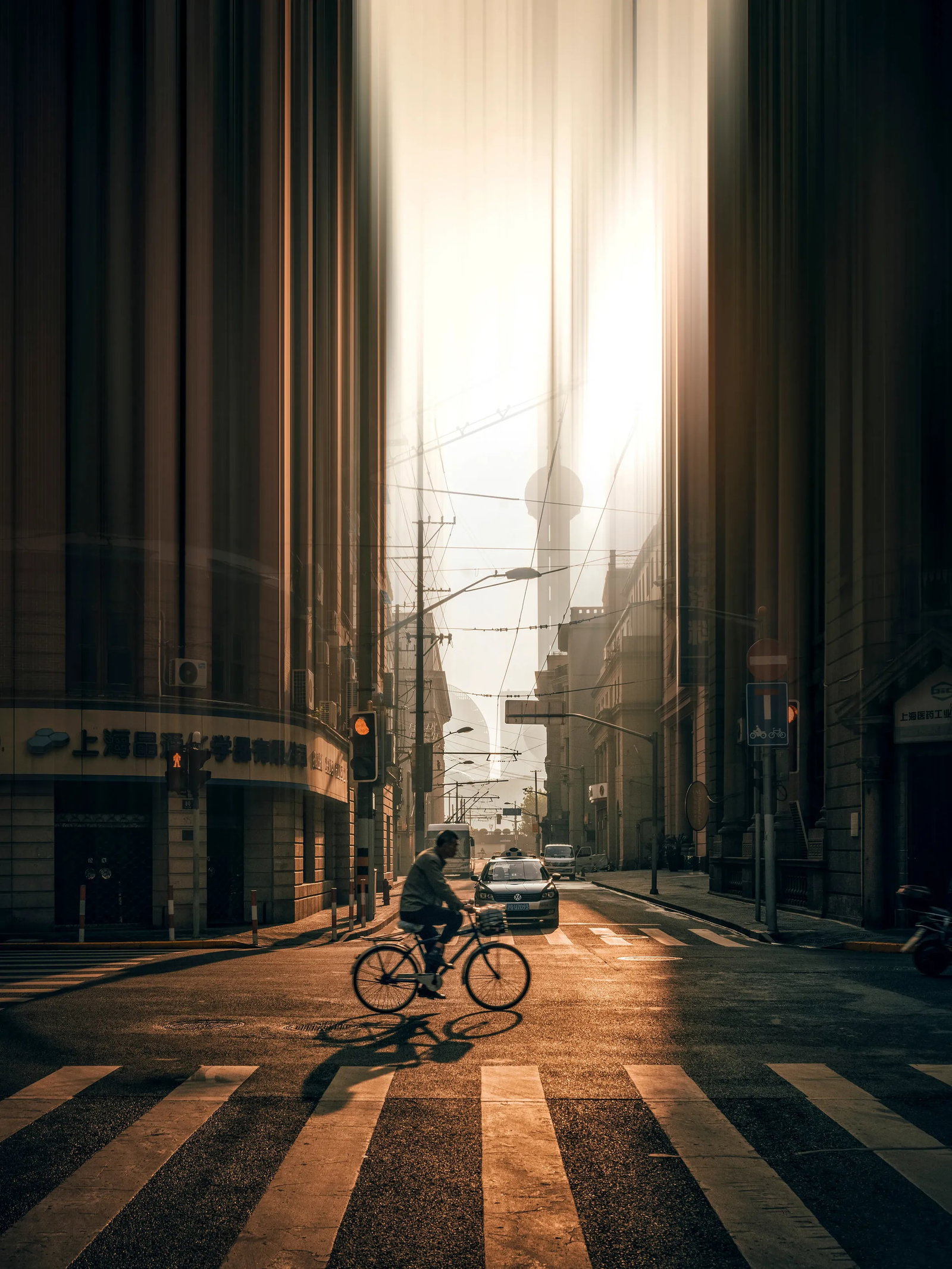 The Golden Days: Technique: Giclee Print Edition: 1/20 Framing: Aluminum alloy frame with acid-free mounting (without mat) Signature: Signed by the artist The Golden Days was photographed on a Shanghai street in the