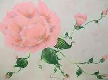 The Rose - Pink: The Rose, in Pink: Contemporary art, Canvas Painting. Translucent Pedals of Pastel colors. Mixed media from oil to acrylics, size 30X40X1.5 Signed comes with a signed certificate of Authenticity.