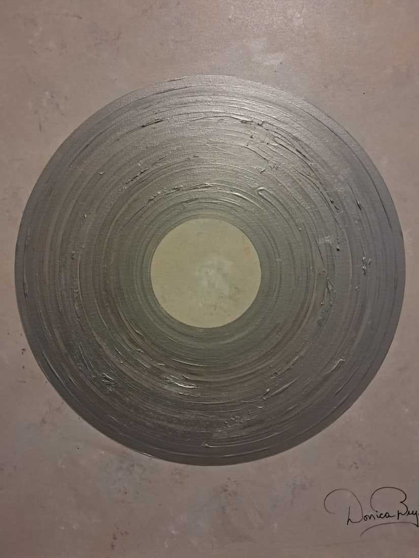 The Spiral - Silver: Artist: Donica Christie Bryer (New York born 1958) - BFA Degree: School of Visual Arts, NYC - Title: Silver Spiral Galaxy Canvas Painting, Cosmic Galaxy Canvas Wall Art, Major expressions of glowing