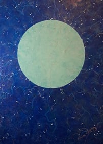 The Galaxy Sphere - Aqua and Blue.: Artist: Donica Christie Bryer (New York born 1958) BFA Degree: School of Visual Arts, NYC Donica C Bryer, Fine Arts Award winning artist, Ms. Bryer was born and raised in the Hudson Valley of Upstate