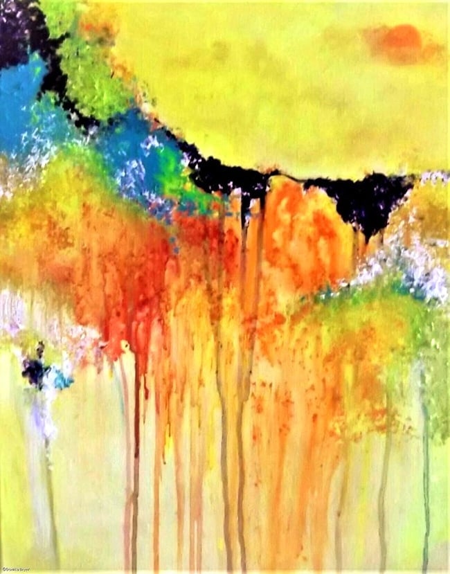 Sunset & Rainbows - Box Print: Artist: Donica Christie Bryer (New York born 1958) BFA Degree: School of Visual Arts, NYC Donica C Bryer, Fine Arts Award winning artist, Ms. Bryer was born and raised in the Hudson