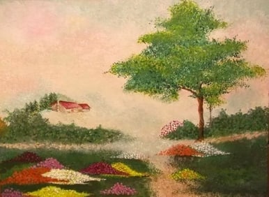 Country Scene I: Artist: Donica Christie Bryer (New York born 1958) BFA Degree: School of Visual Arts, NYC Donica C Bryer, Fine Arts Award winning artist, Ms. Bryer was born and raised in the Hudson Valley of Upstate