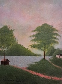 Country Scene II: Artist: Donica Christie Bryer (New York born 1958) BFA Degree: School of Visual Arts, NYC Donica C Bryer, Fine Arts Award winning artist, Ms. Bryer was born and raised in the Hudson Valley of Upstate