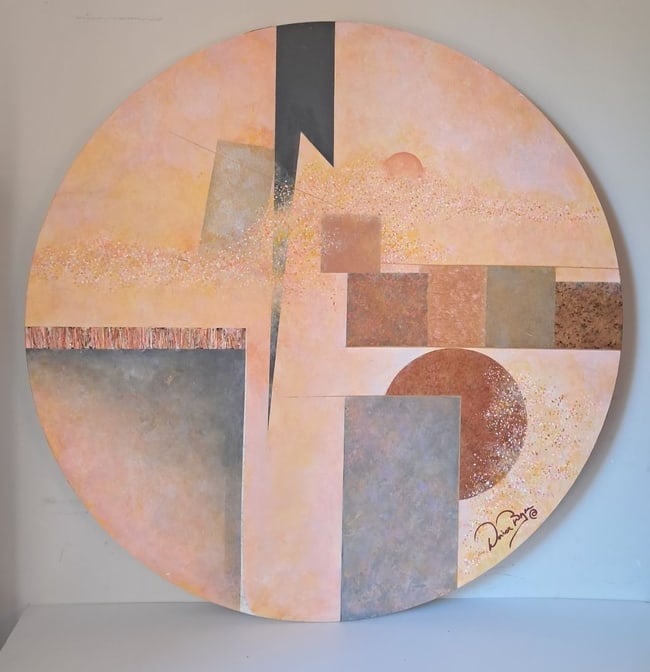 Shades of Pink, Grey, Copper & Gold: Artist: Donica Christie Bryer (New York born 1958) BFA Degree: School of Visual Arts, NYC Donica C Bryer, Fine Arts Award winning artist, Ms. Bryer was born and raised in the Hudson Valley of Upstate