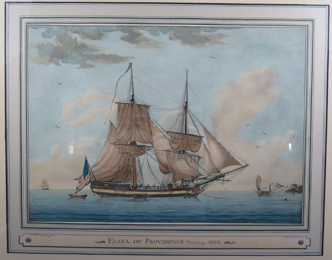 Nautical Ship Eliza of Providence Jan 1802 Framed Print (1 of 6)