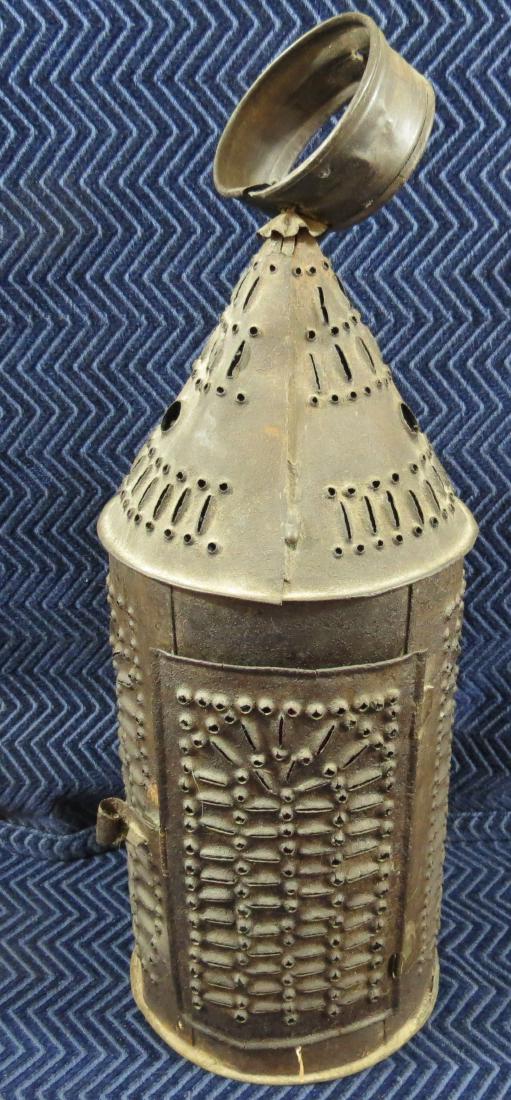 19th C. Paul Revere Style Pierced Tin Lantern (1 of 7)
