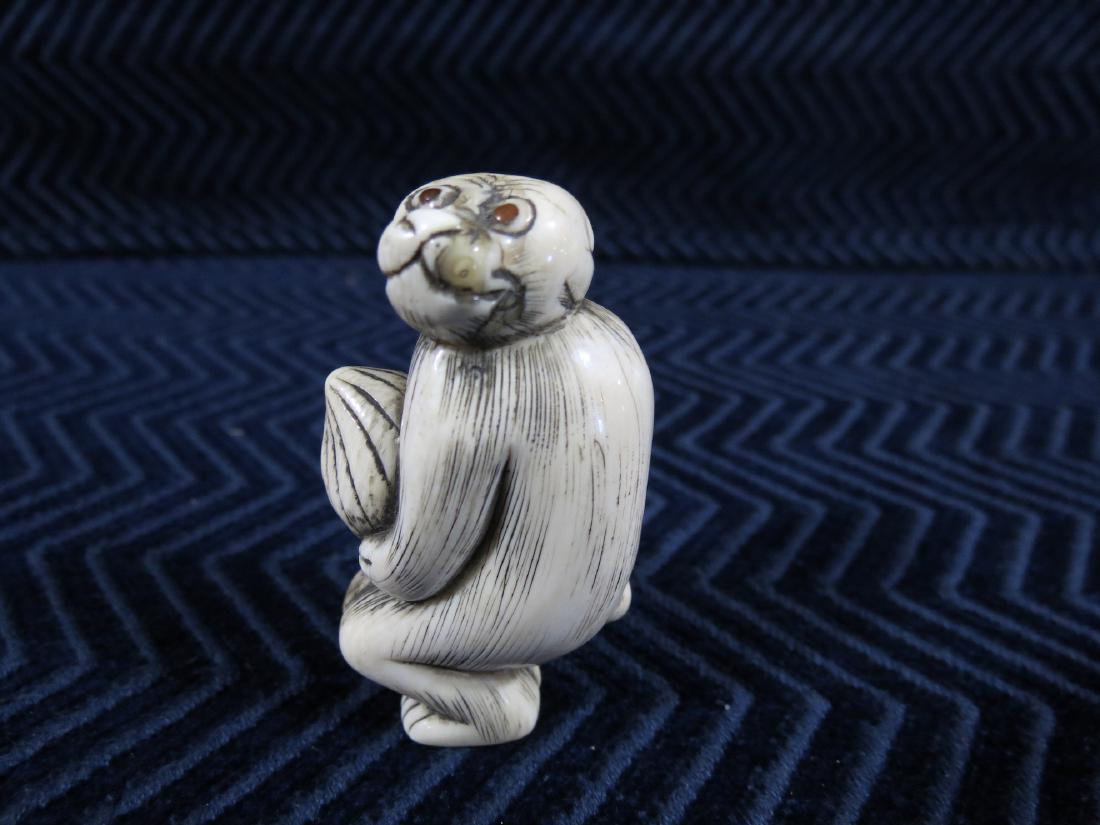 Late 19th Century Japanese Carved Netsuke: Monkey (1 of 4)