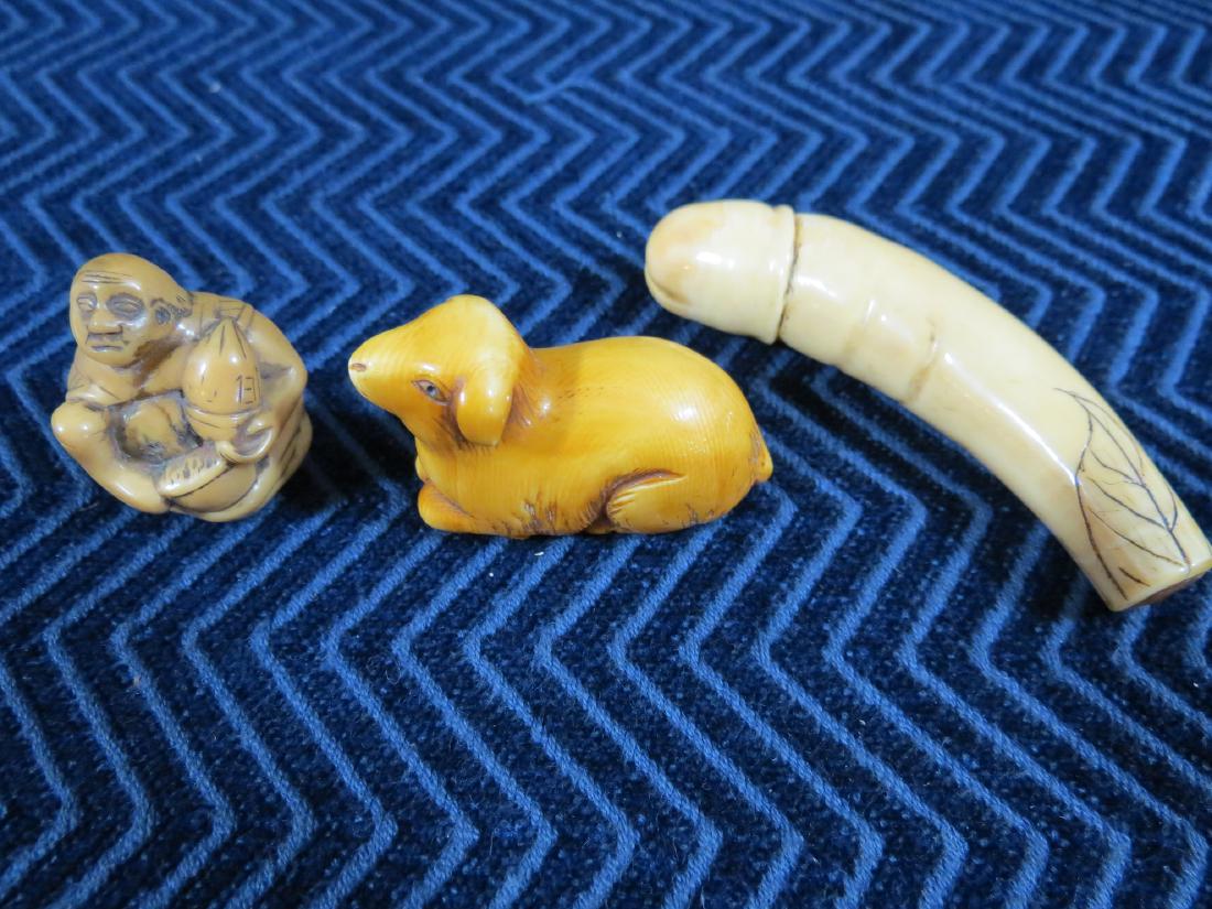(3) Assorted 19th Century Japanese Netsuke (1 of 9)