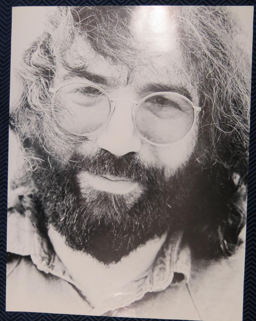 1980s Grateful Dead Jerry Garcia Poster by Michael: On glossy poster stock. No printing on the front so there is no date, but a flyer is included that attributes this to Michael Zausner of Murrieta CA . 17 x 22 inches. Some wrinkles. Very Good.