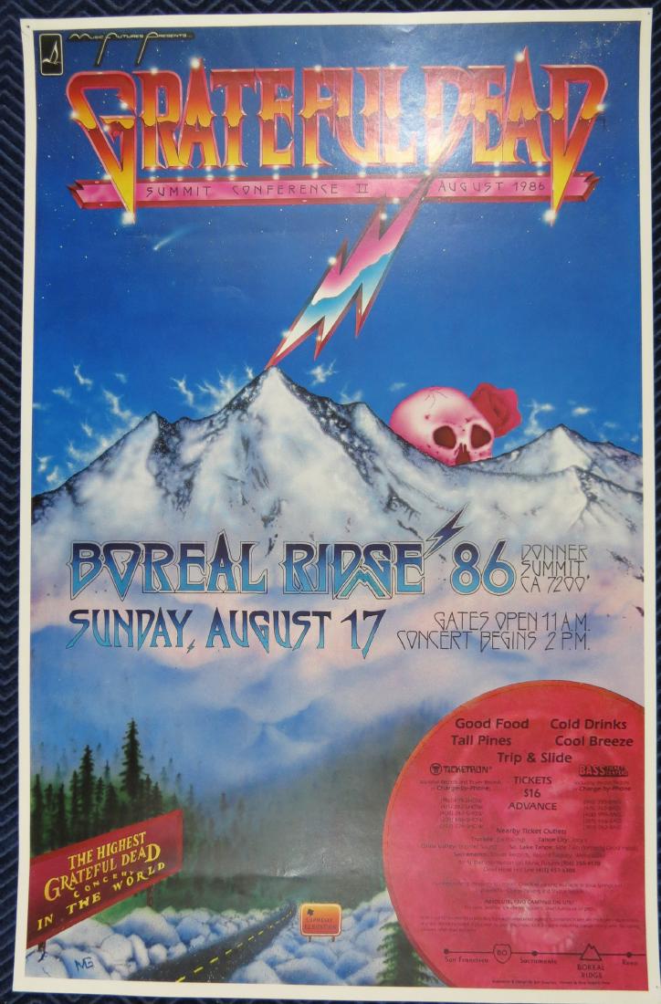 ORIGINAL GRATEFUL DEAD BOREAL RIDGE 1986 CONCERT POSTER (1 of 4)