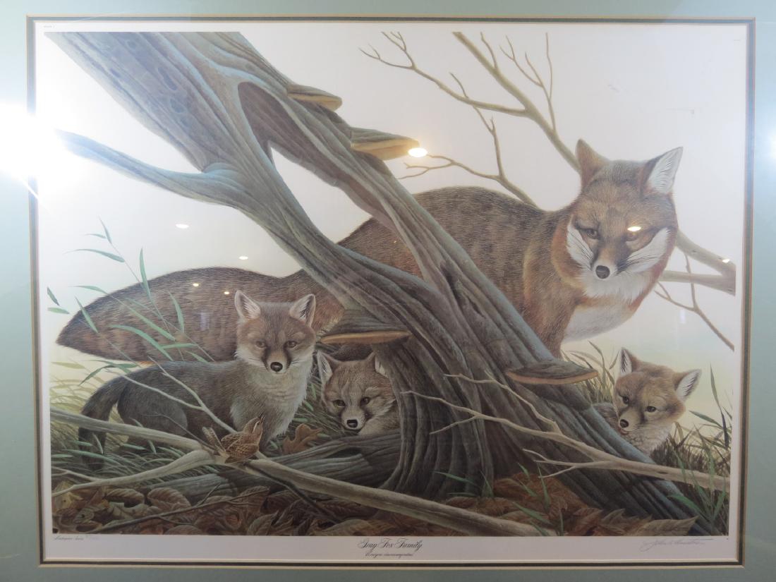 John Ruthven Framed Lithograph Stray Fox Family #37/950 (1 of 7)