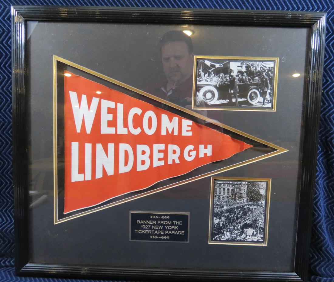 Charles Lindbergh Welcome Banner Framed (1 of 4)