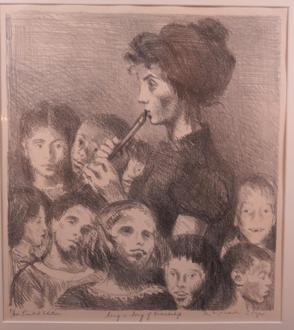 Raphael Soyer Signed Lithograph Sing a Song of (1 of 7)