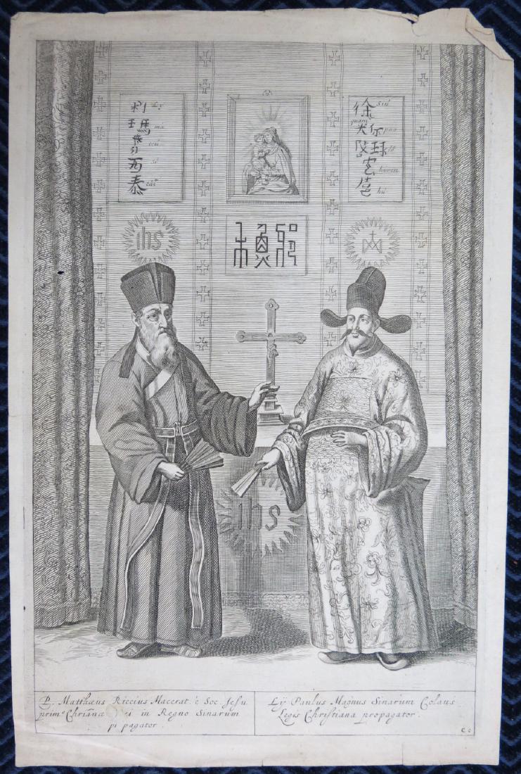 16th/17th Century Engraving Matteo Ricci Italian Jesuit (1 of 4)