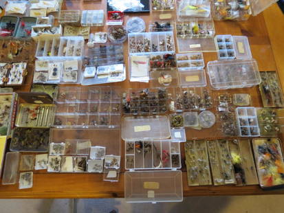 Collection of Thousands of Fly Fishing Flies: Collection came from an avid fly fisherman. There are many sizes, styles and colors among this collection. Some are used and some are new. They will come with the containers shown in the pictures