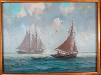 Gordon Grant Oil Painting Long Island Sound