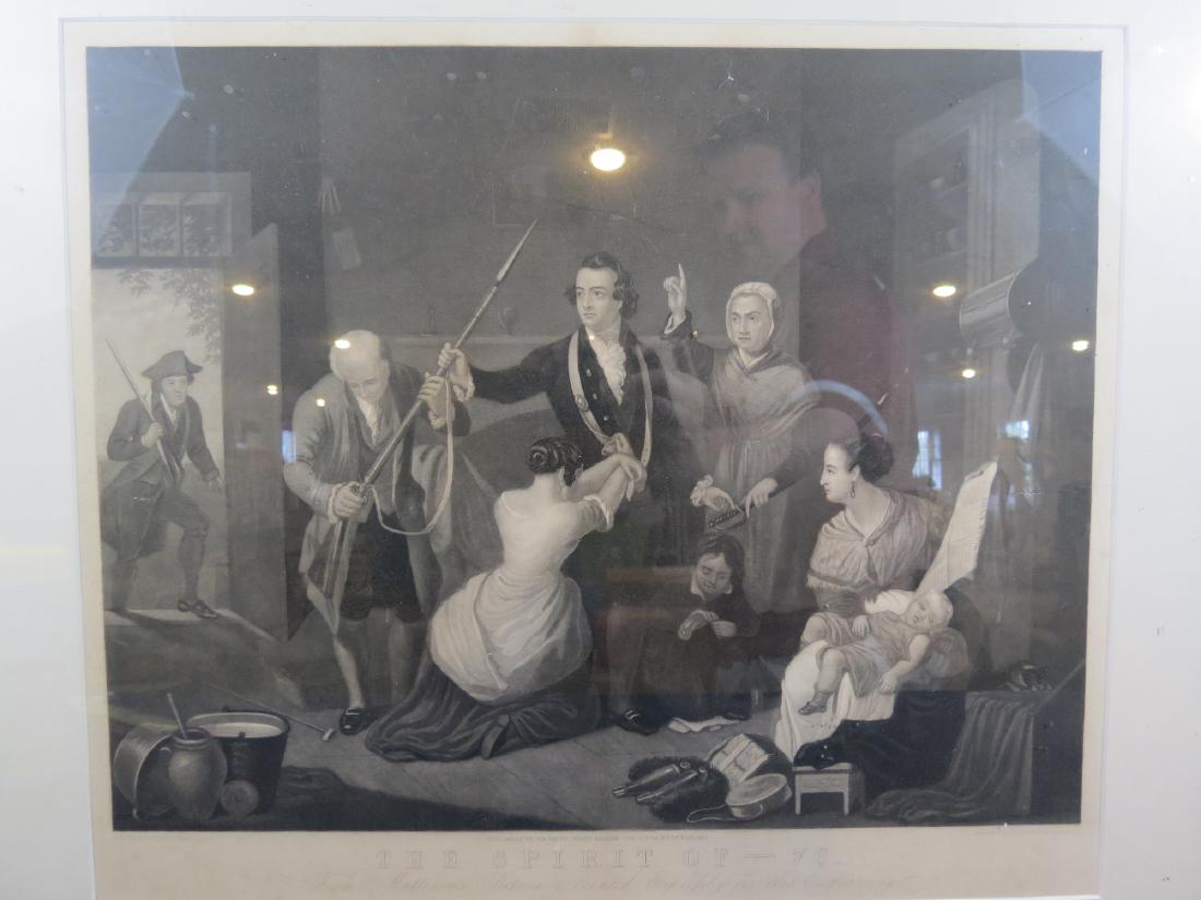 1862 Revolutionary War Steel Engraving The Spirt of 76: Tompkins Harrison Matteson (1813-1884). The Spirit of â€“ 76. Published: 1862, Philadelphia, by William Smith. Engraved on steel by HS Sand. 17 x 19.5 visible. Framed to 22.75 x 26.5. Interior wi