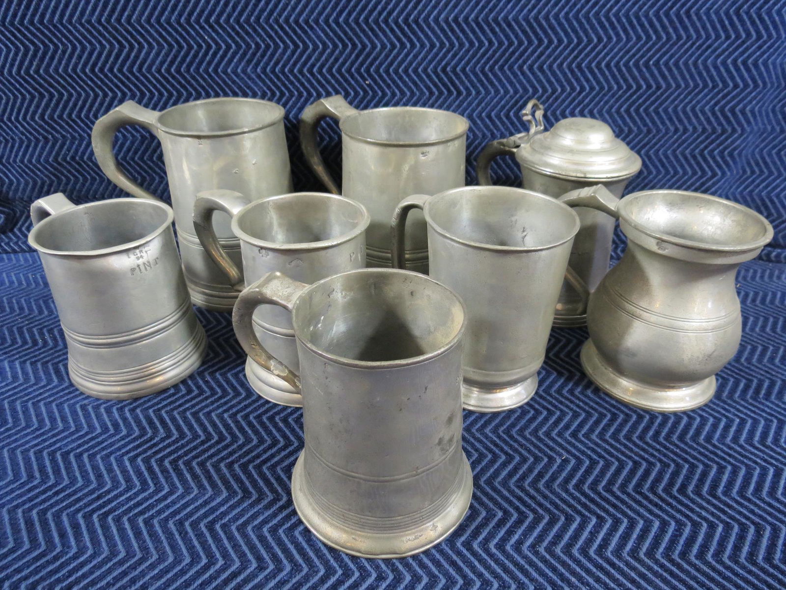 (8) 1820s-1850s Pewter Mugs and Tankards (1 of 11)