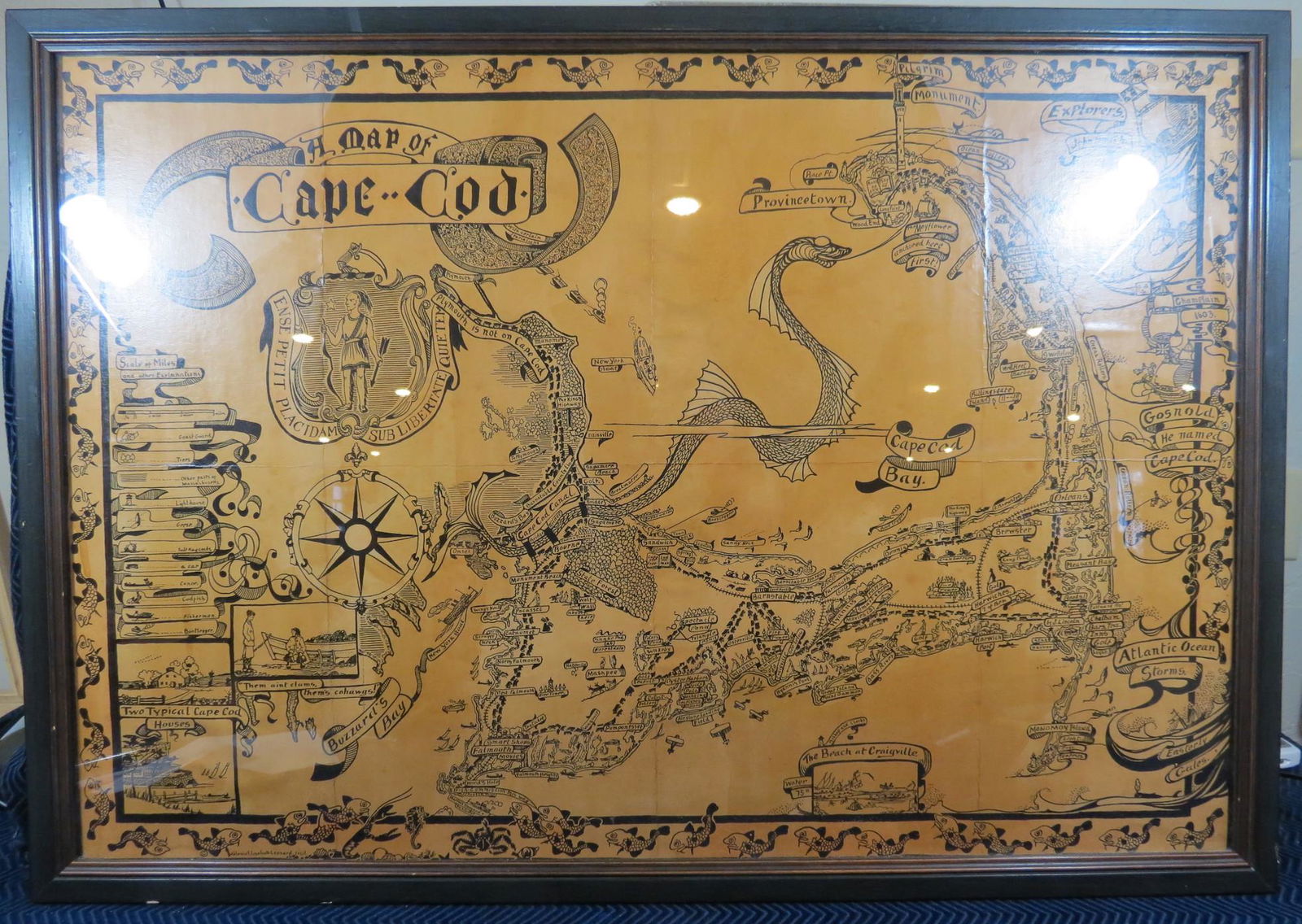 1926 Map of Cape Cod by Elisabeth Leonard Framed (1 of 8)