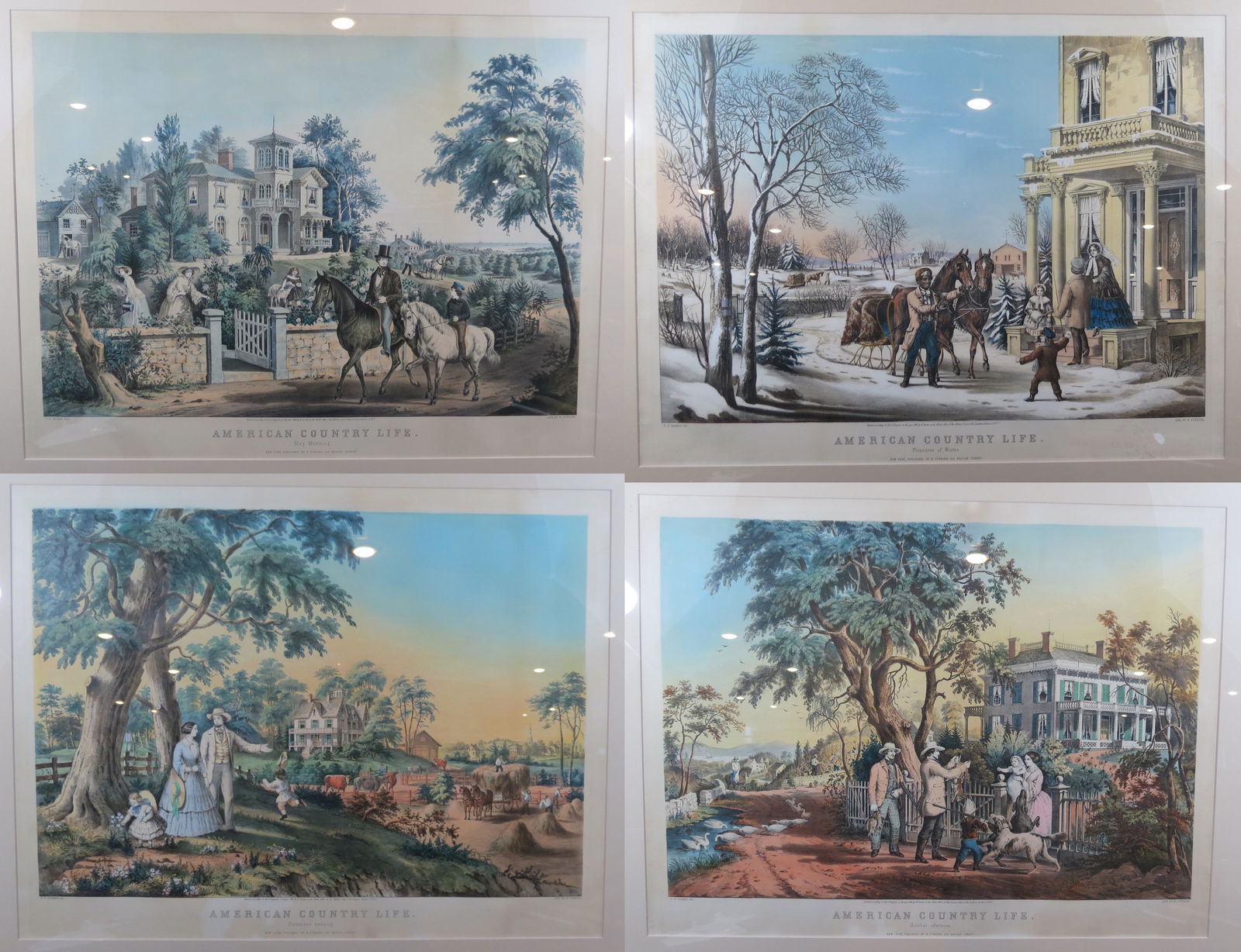 (4) Currier and Ives American Country Life Lithographs (1 of 17)