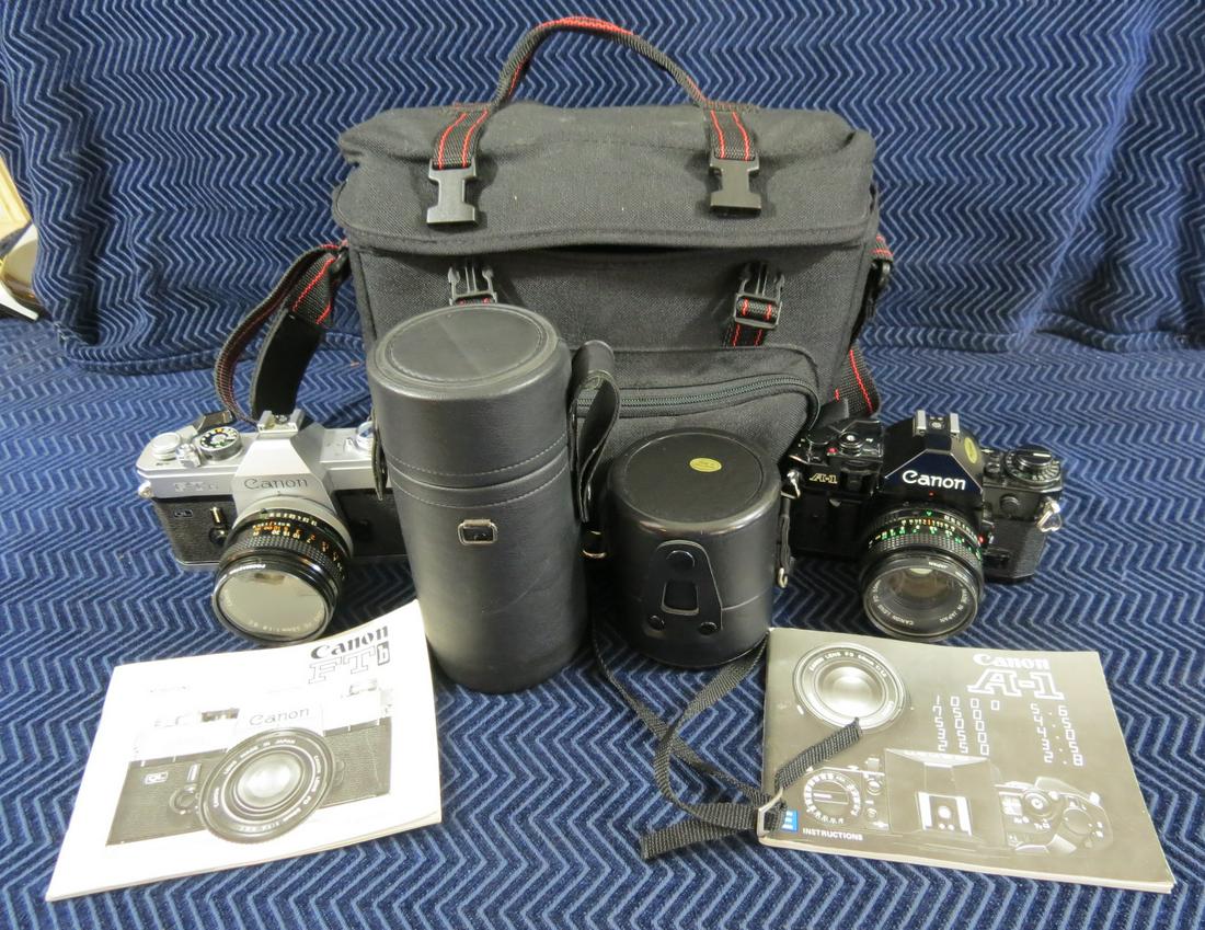 (2) Canon 35MM Cameras with Extra Lenses (1 of 8)