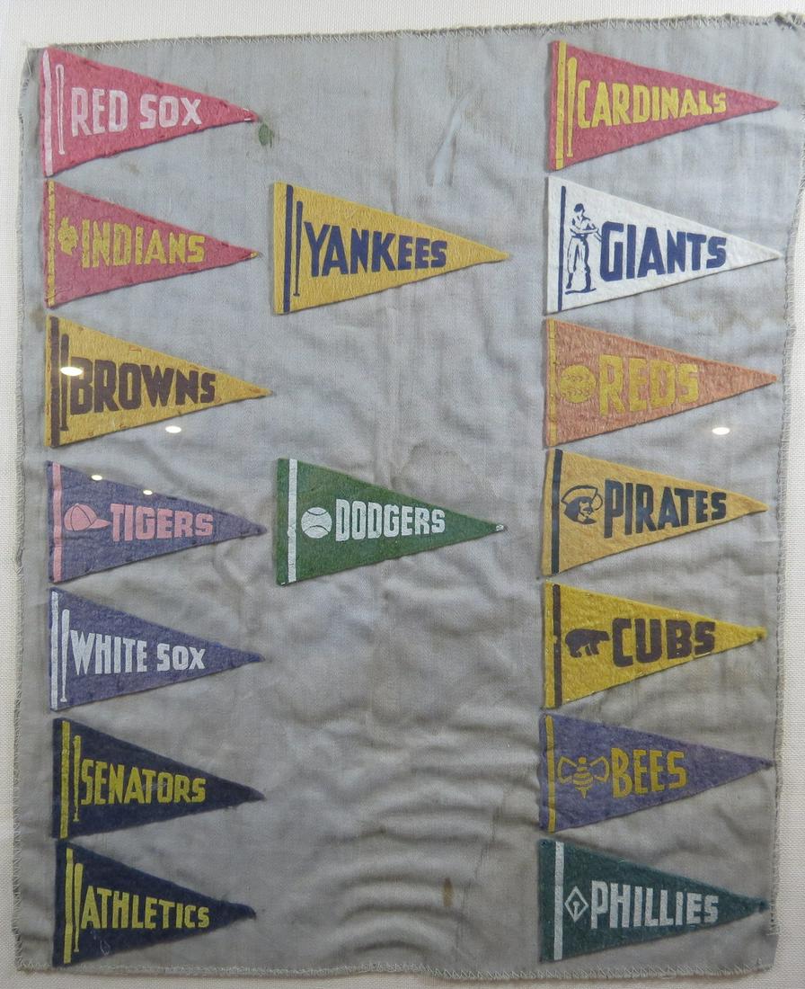 (16) 1930s BF-3 Baseball Team Mini Pennants (1 of 6)