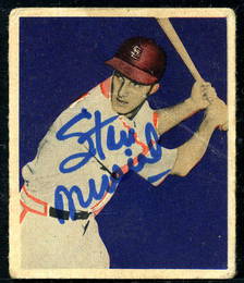 1949 Bowman Stan Musial Hand Signed Baseball Card