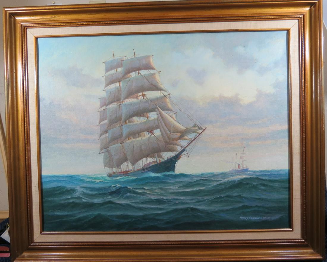 Henry Plawin (NY/FL, 1910-1986) Clipper Ship Oil (1 of 6)