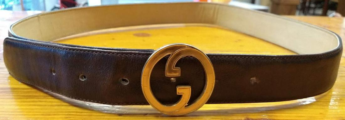 Vintage Gucci Leather Belt with Buckle (1 of 5)