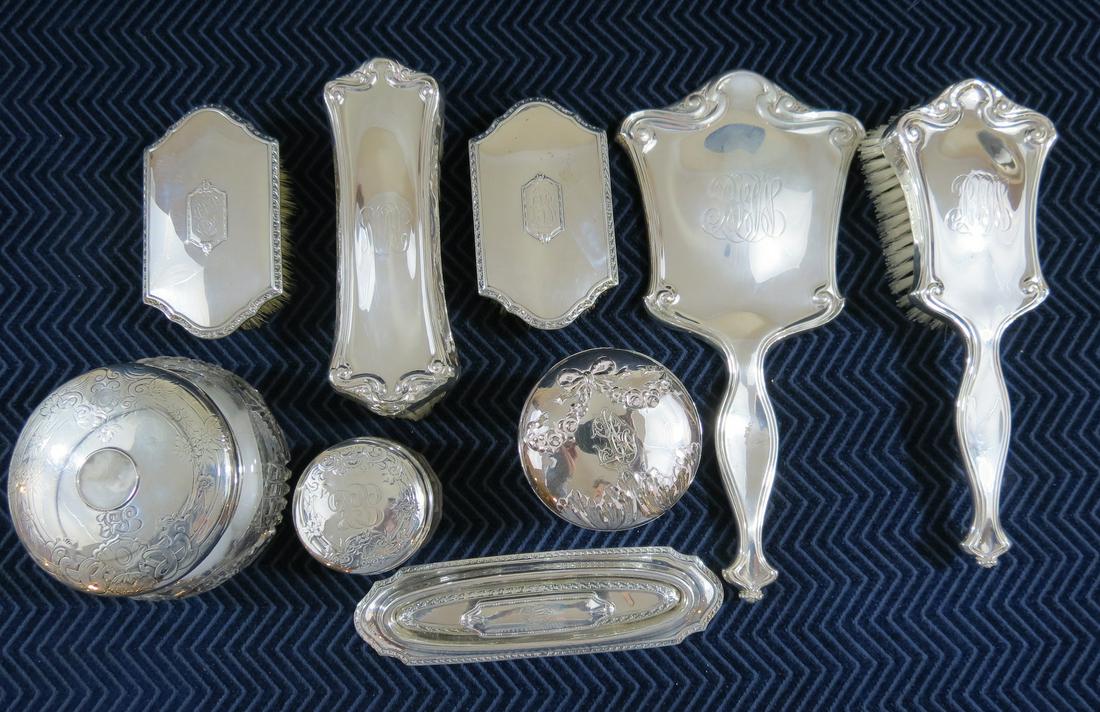 Sterling Silver Vanity Set (9 Pieces) (1 of 12)