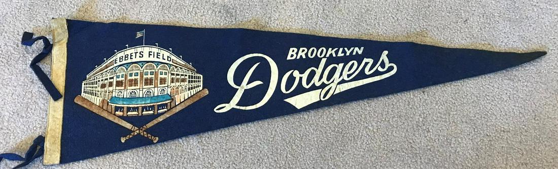 1940s BROOKLYN DODGERS Full Size Soft Pennant (1 of 6)