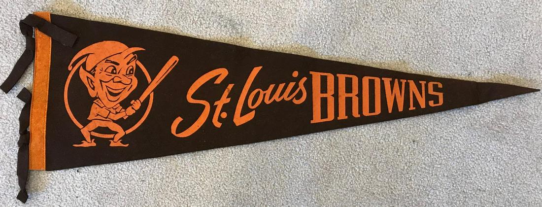1940s ST. LOUIS BROWNS Full Size Soft Pennant-26 Inches (1 of 6)
